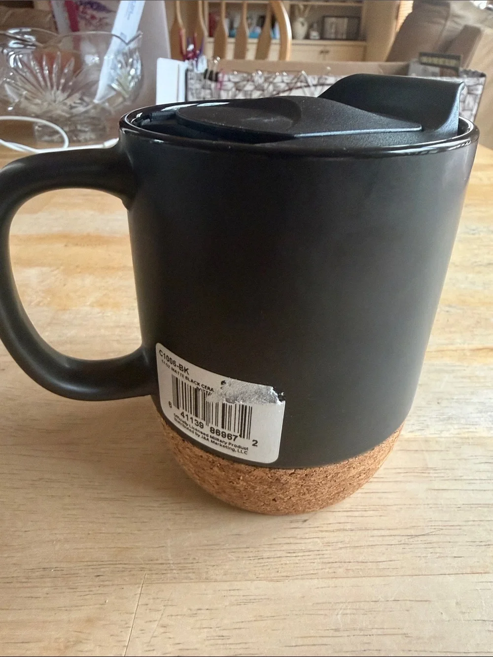 NWT FBI Black Travel Mug with Cork Base